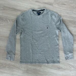 Polo Ralph Lauren men’s L Heather Gray thermal Crewneck Long Sleeve Shirt